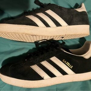 Adidas Gazelle Black with White Stripes